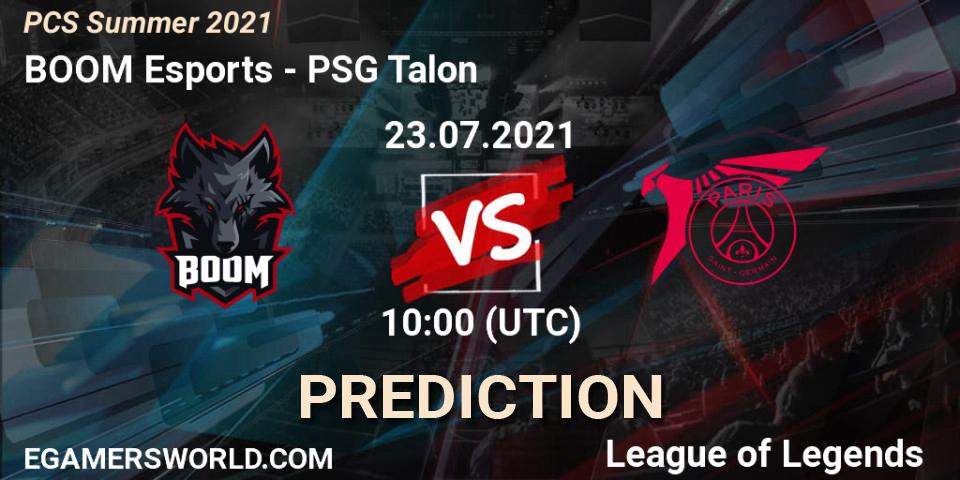 Prognoza BOOM Esports - PSG Talon. 23.07.2021 at 10:00, LoL, PCS Summer 2021