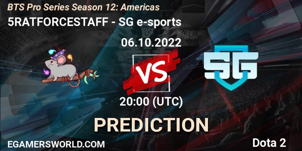 Prognoza 5RATFORCESTAFF - SG e-sports. 06.10.22, Dota 2, BTS Pro Series Season 12: Americas