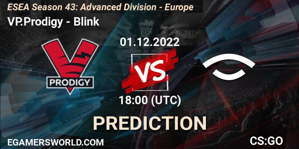 Prognoza VP.Prodigy - Blink. 01.12.22, CS2 (CS:GO), ESEA Season 43: Advanced Division - Europe