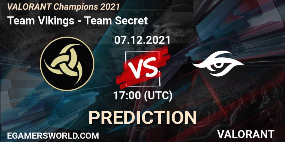 Prognoza Team Vikings - Team Secret. 07.12.2021 at 18:30, VALORANT, VALORANT Champions 2021