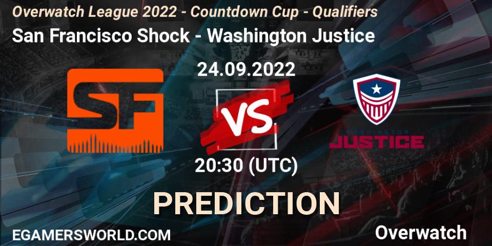 Prognoza San Francisco Shock - Washington Justice. 24.09.2022 at 20:30, Overwatch, Overwatch League 2022 - Countdown Cup - Qualifiers