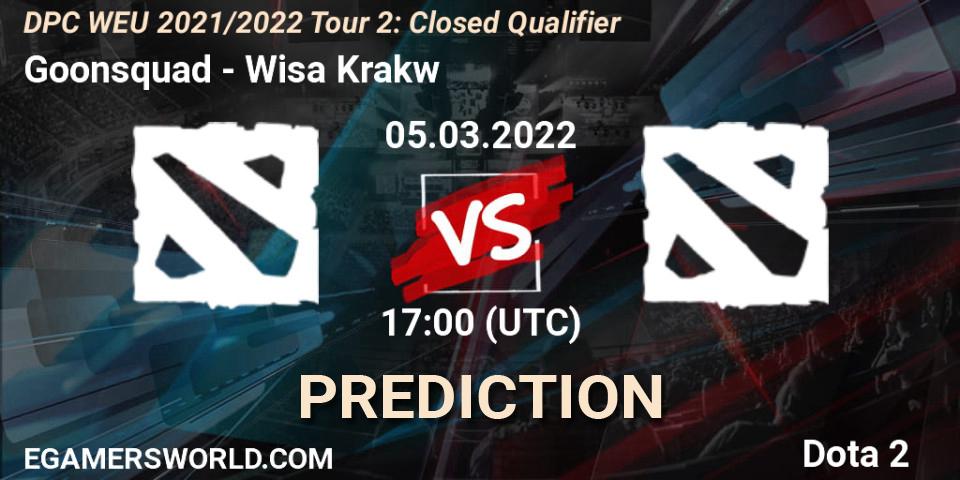 Prognoza Goonsquad - Wisła Kraków. 05.03.2022 at 17:00, Dota 2, DPC WEU 2021/2022 Tour 2: Closed Qualifier