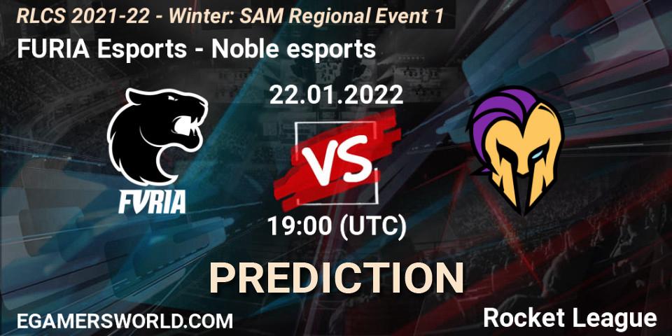 Prognoza FURIA Esports - Noble esports. 22.01.2022 at 19:00, Rocket League, RLCS 2021-22 - Winter: SAM Regional Event 1