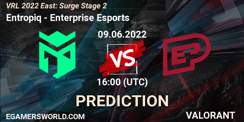 Prognoza Entropiq - Enterprise Esports. 09.06.2022 at 16:25, VALORANT, VRL 2022 East: Surge Stage 2