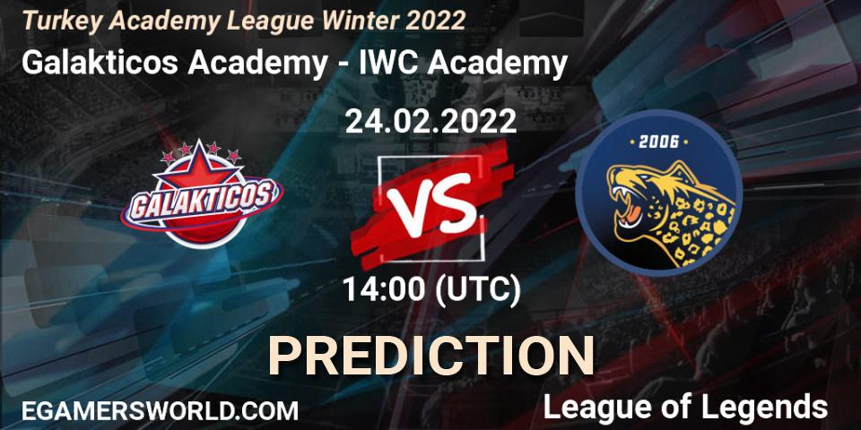 Prognoza Galakticos Academy - IWC Academy. 24.02.2022 at 14:00, LoL, Turkey Academy League Winter 2022