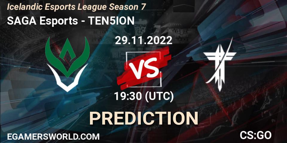 Prognoza SAGA Esports - TEN5ION. 29.11.22, CS2 (CS:GO), Icelandic Esports League Season 7