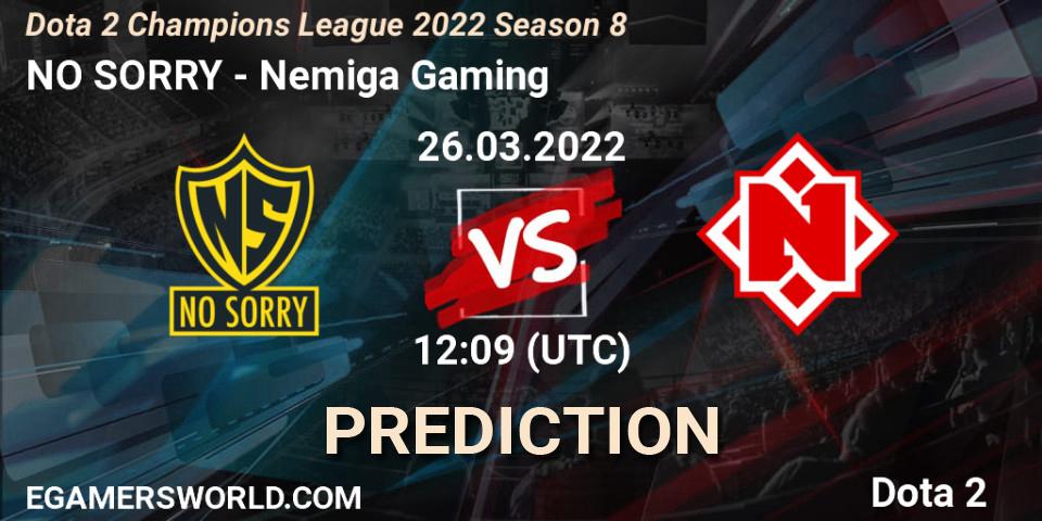 Prognoza NO SORRY - Nemiga Gaming. 26.03.2022 at 12:09, Dota 2, Dota 2 Champions League 2022 Season 8