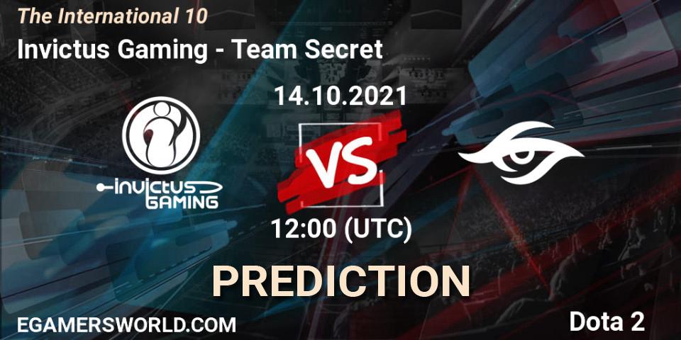 Prognoza Invictus Gaming - Team Secret. 14.10.2021 at 14:53, Dota 2, The Internationa 2021