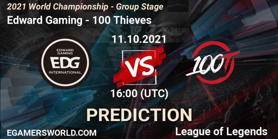 Prognoza Edward Gaming - 100 Thieves. 11.10.2021 at 16:00, LoL, 2021 World Championship - Group Stage