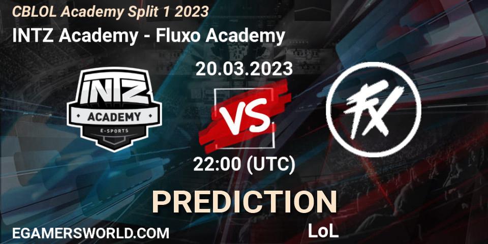 Prognoza INTZ Academy - Fluxo Academy. 20.03.2023 at 22:00, LoL, CBLOL Academy Split 1 2023