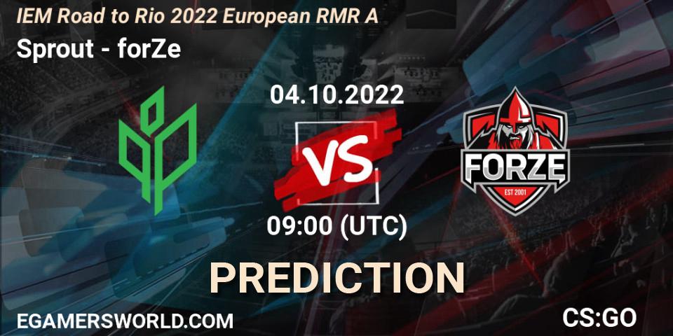 Prognoza Sprout - forZe. 04.10.2022 at 09:00, Counter-Strike (CS2), IEM Road to Rio 2022 European RMR A