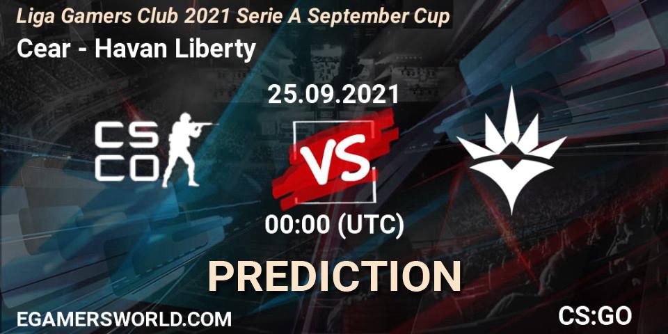 Prognoza Ceará eSports - Havan Liberty. 25.09.2021 at 00:00, Counter-Strike (CS2), Liga Gamers Club 2021 Serie A September Cup