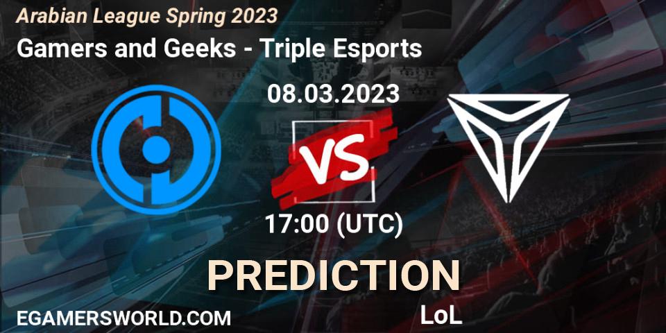 Prognoza Gamers and Geeks - Triple Esports. 15.02.23, LoL, Arabian League Spring 2023