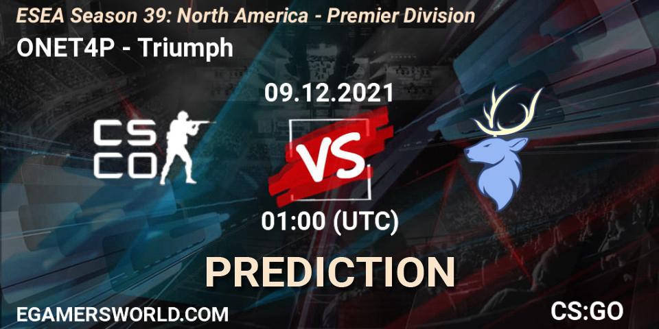 Prognoza ONET4P - Triumph. 09.12.21, CS2 (CS:GO), ESEA Season 39: North America - Premier Division