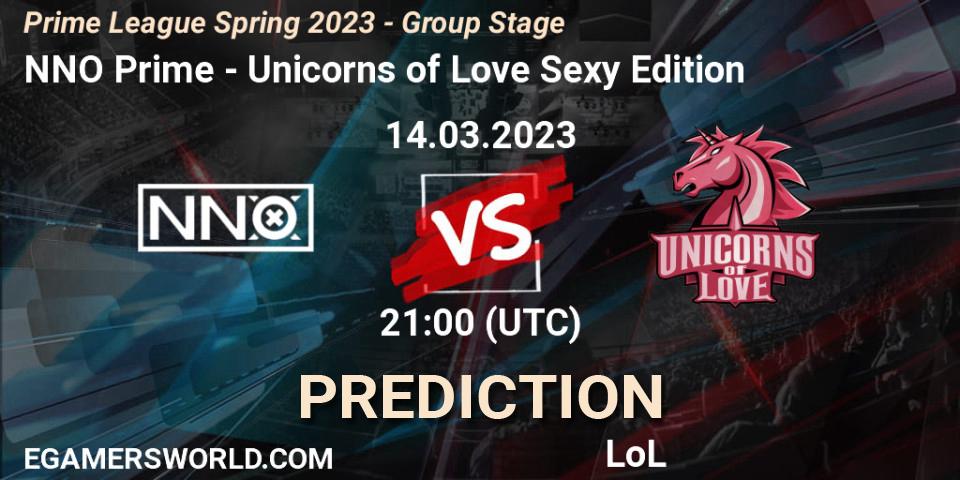 Prognoza NNO Prime - Unicorns of Love Sexy Edition. 14.03.2023 at 18:00, LoL, Prime League Spring 2023 - Group Stage