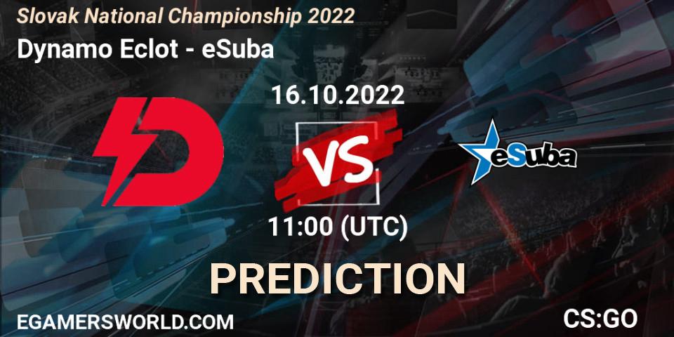 Prognoza Dynamo Eclot - eSuba. 16.10.2022 at 11:00, Counter-Strike (CS2), Slovak National Championship 2022