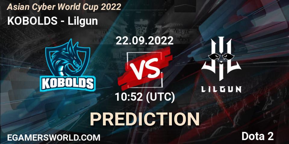 Prognoza KOBOLDS - Lilgun. 22.09.22, Dota 2, Asian Cyber World Cup 2022