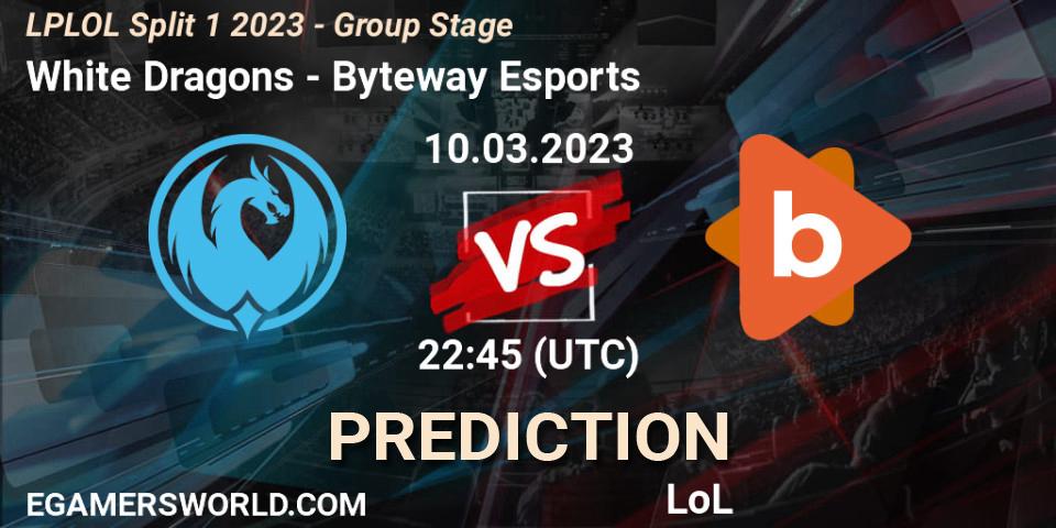 Prognoza White Dragons - Byteway Esports. 10.03.2023 at 22:45, LoL, LPLOL Split 1 2023 - Group Stage