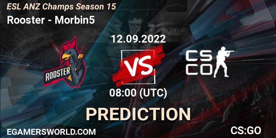 Prognoza Rooster - Morbin5. 12.09.2022 at 08:00, Counter-Strike (CS2), ESL ANZ Champs Season 15