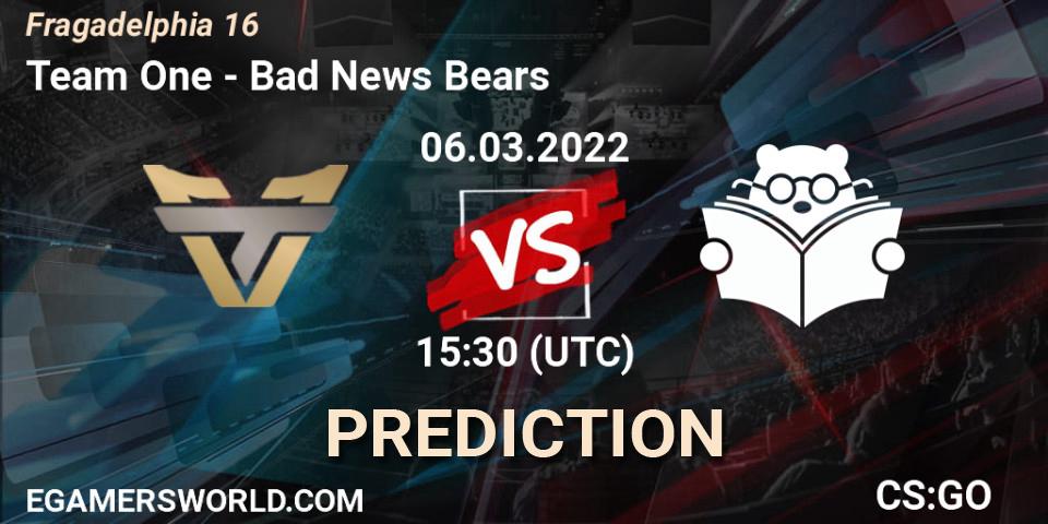 Prognoza Team One - Bad News Bears. 06.03.2022 at 15:55, Counter-Strike (CS2), Fragadelphia 16