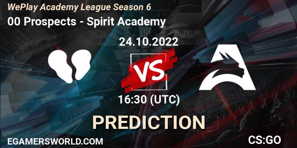 Prognoza 00 Prospects - Spirit Academy. 24.10.22, CS2 (CS:GO), WePlay Academy League Season 6