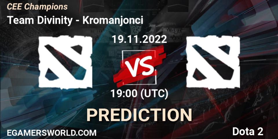 Prognoza Team Divinity - Kromanjonci. 19.11.2022 at 20:01, Dota 2, CEE Champions