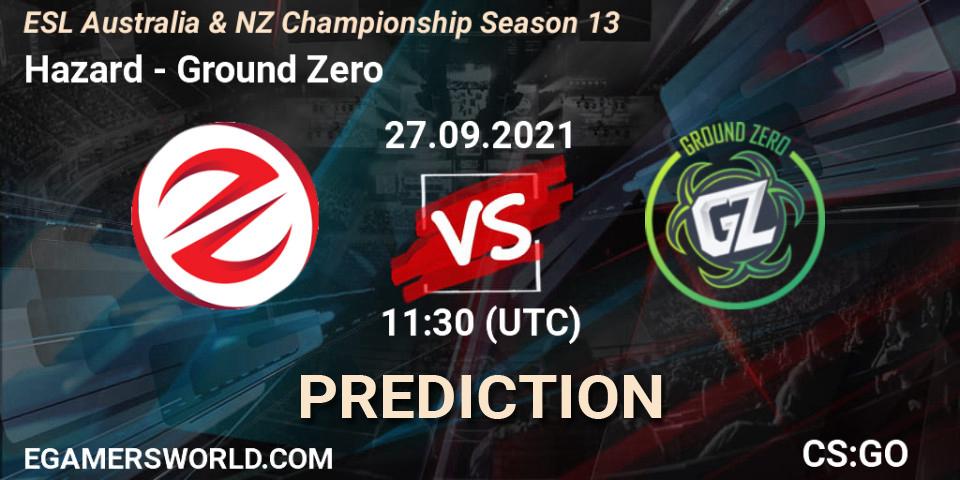 Prognoza Hazard - Ground Zero. 27.09.21, CS2 (CS:GO), ESL Australia & NZ Championship Season 13