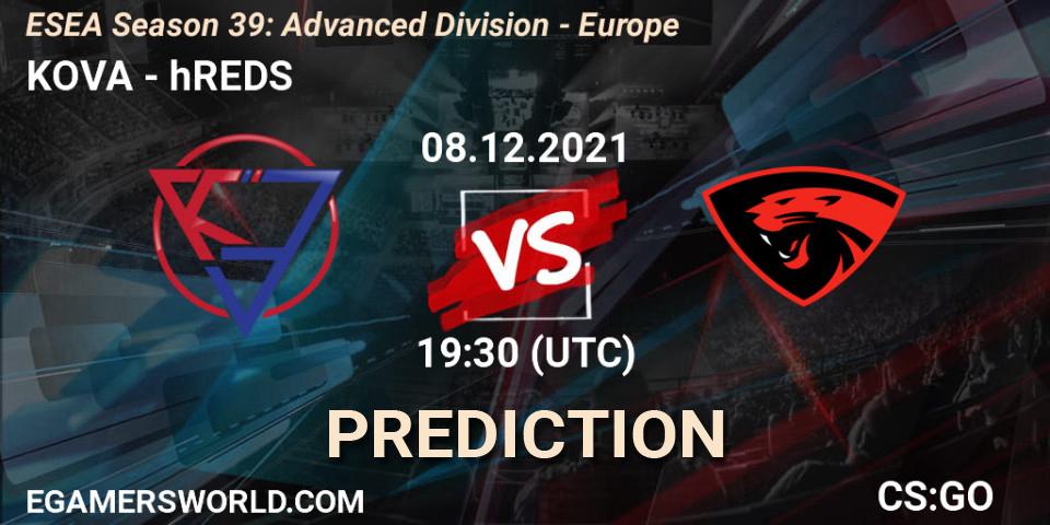 Prognoza KOVA - hREDS. 08.12.21, CS2 (CS:GO), ESEA Season 39: Advanced Division - Europe