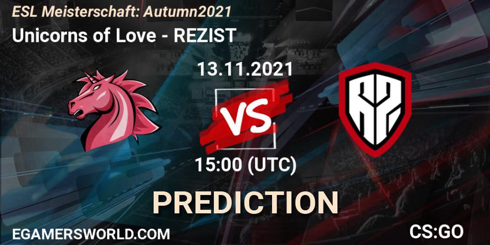 Prognoza Unicorns of Love - REZIST. 13.11.21, CS2 (CS:GO), ESL Meisterschaft: Autumn 2021
