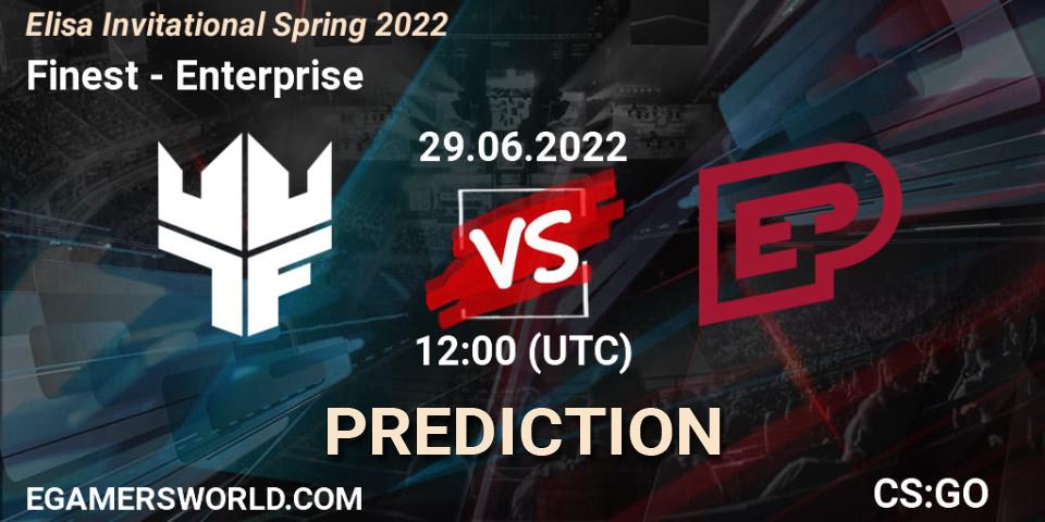 Prognoza Finest - Enterprise. 29.06.2022 at 14:20, Counter-Strike (CS2), Elisa Invitational Spring 2022
