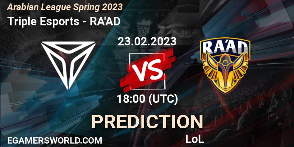 Prognoza Triple Esports - RA'AD. 03.02.23, LoL, Arabian League Spring 2023