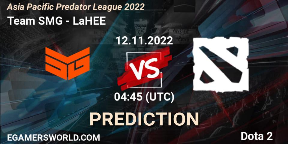 Prognoza Team SMG - LaHEE. 12.11.2022 at 04:45, Dota 2, Asia Pacific Predator League 2022