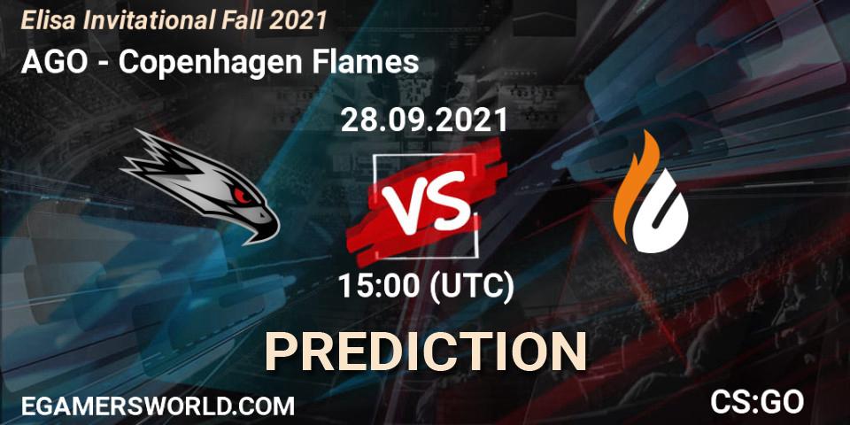 Prognoza AGO - Copenhagen Flames. 28.09.2021 at 14:00, Counter-Strike (CS2), Elisa Invitational Fall 2021