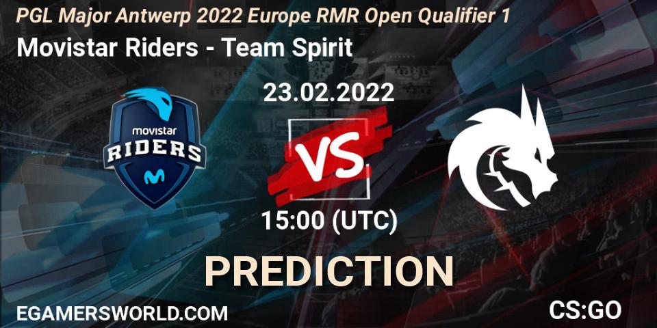 Prognoza Movistar Riders - Team Spirit. 23.02.2022 at 15:00, Counter-Strike (CS2), PGL Major Antwerp 2022 Europe RMR Open Qualifier 1
