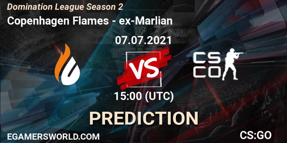 Prognoza Copenhagen Flames - ex-Marlian. 07.07.2021 at 15:00, Counter-Strike (CS2), Domination League Season 2