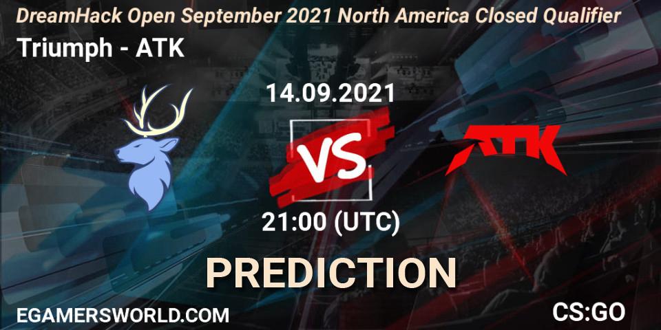 Prognoza Triumph - ATK. 14.09.2021 at 21:00, Counter-Strike (CS2), DreamHack Open September 2021 North America Closed Qualifier
