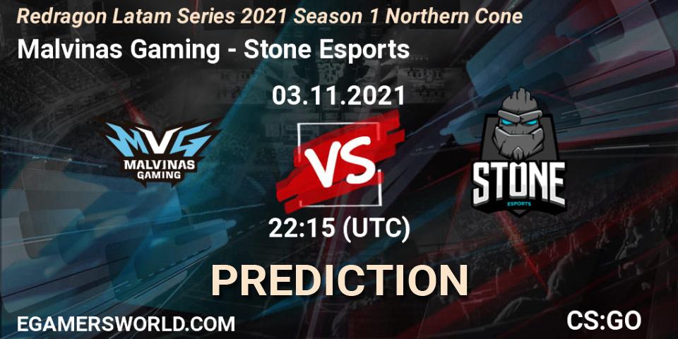 Prognoza Malvinas Gaming - Stone Esports. 03.11.21, CS2 (CS:GO), Redragon Latam Series 2021 Season 1 Northern Cone