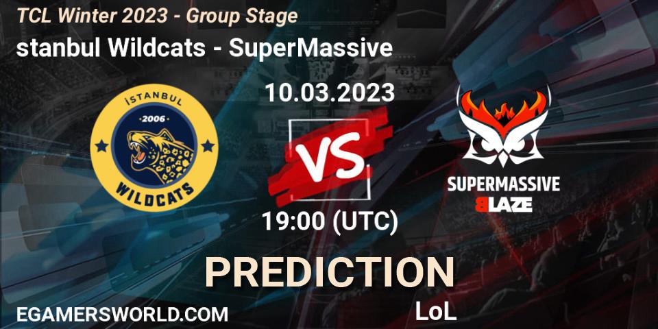 Prognoza İstanbul Wildcats - SuperMassive. 17.03.23, LoL, TCL Winter 2023 - Group Stage
