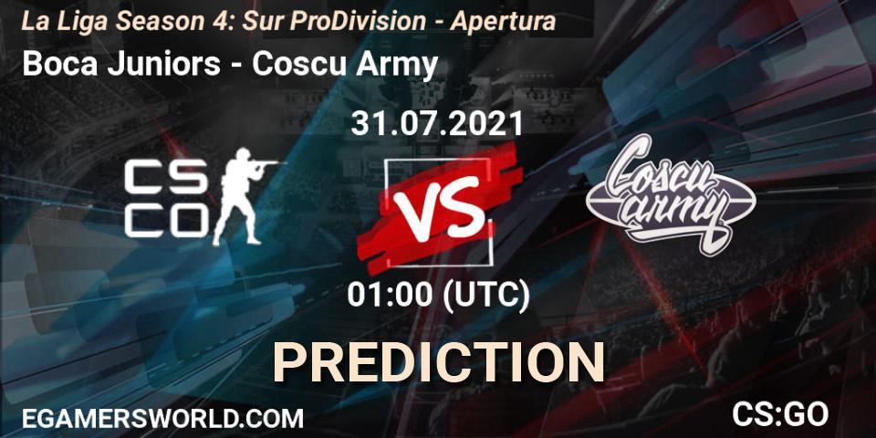 Prognoza Boca Juniors - Coscu Army. 31.07.2021 at 01:15, Counter-Strike (CS2), La Liga Season 4: Sur Pro Division - Apertura
