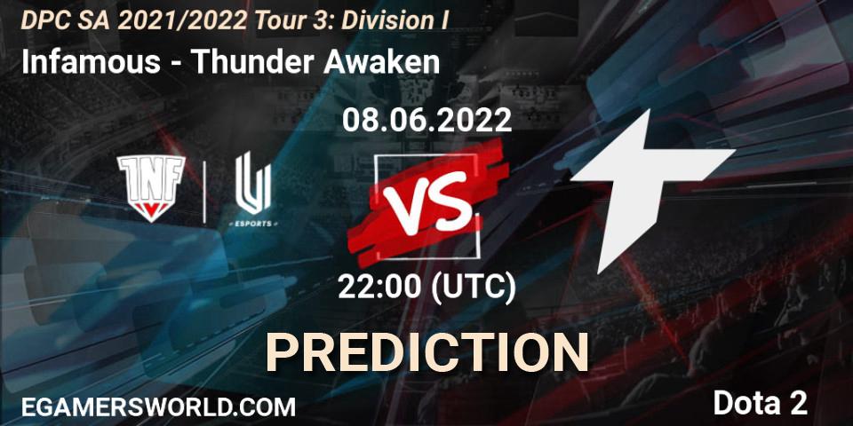 Prognoza Infamous - Thunder Awaken. 09.06.22, Dota 2, DPC SA 2021/2022 Tour 3: Division I