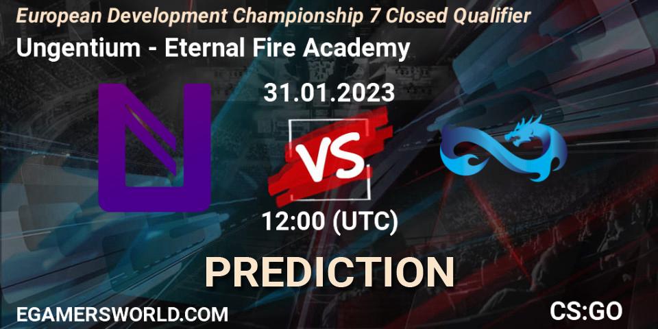 Prognoza Ungentium - Eternal Fire Academy. 31.01.23, CS2 (CS:GO), European Development Championship 7 Closed Qualifier
