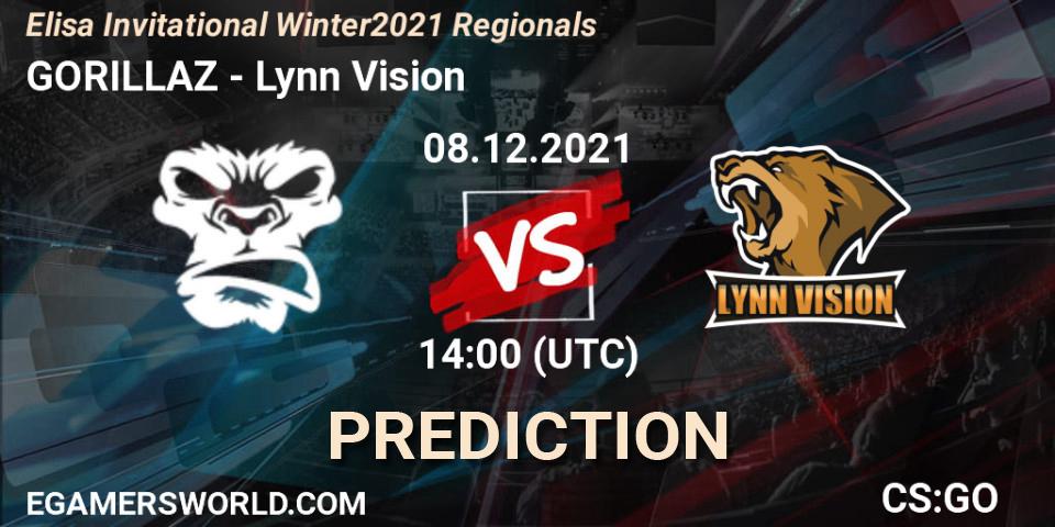 Prognoza GORILLAZ - Lynn Vision. 08.12.2021 at 14:00, Counter-Strike (CS2), Elisa Invitational Winter 2021 Regionals