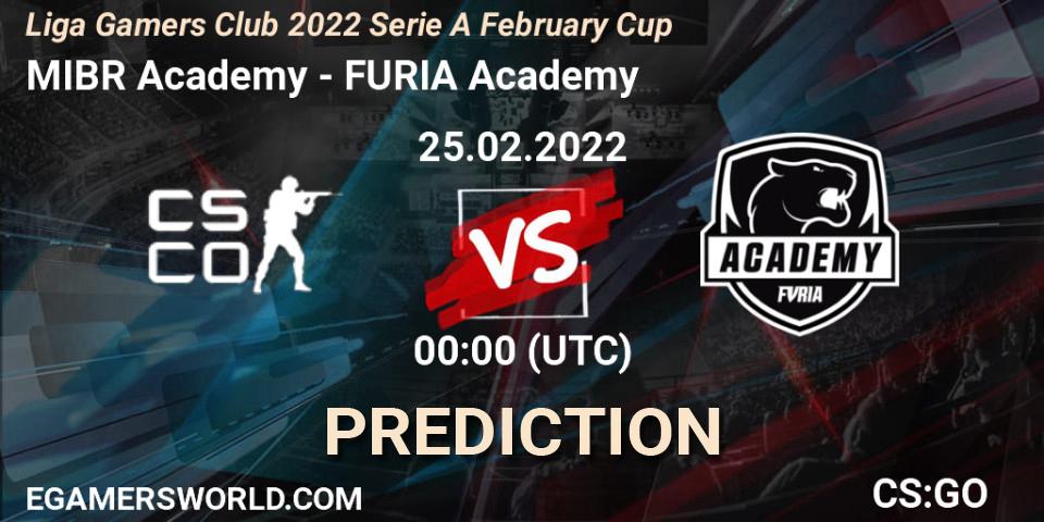 Prognoza MIBR Academy - FURIA Academy. 25.02.2022 at 00:30, Counter-Strike (CS2), Liga Gamers Club 2022 Serie A February Cup