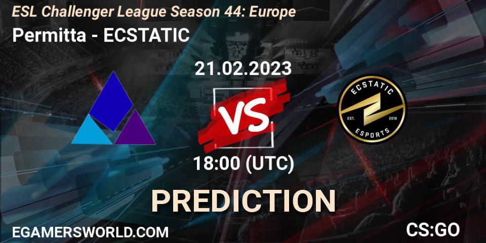 Prognoza Permitta - ECSTATIC. 21.02.23, CS2 (CS:GO), ESL Challenger League Season 44: Europe
