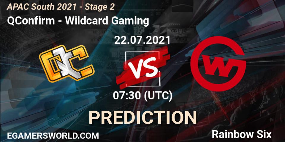 Prognoza QConfirm - Wildcard Gaming. 22.07.2021 at 07:30, Rainbow Six, APAC South 2021 - Stage 2