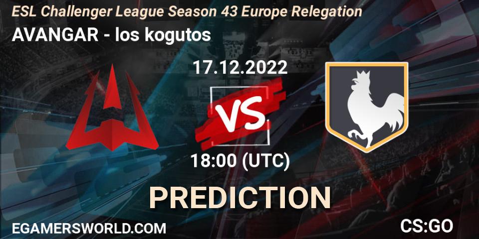 Prognoza AVANGAR - los kogutos. 17.12.22, CS2 (CS:GO), ESL Challenger League Season 43 Europe Relegation