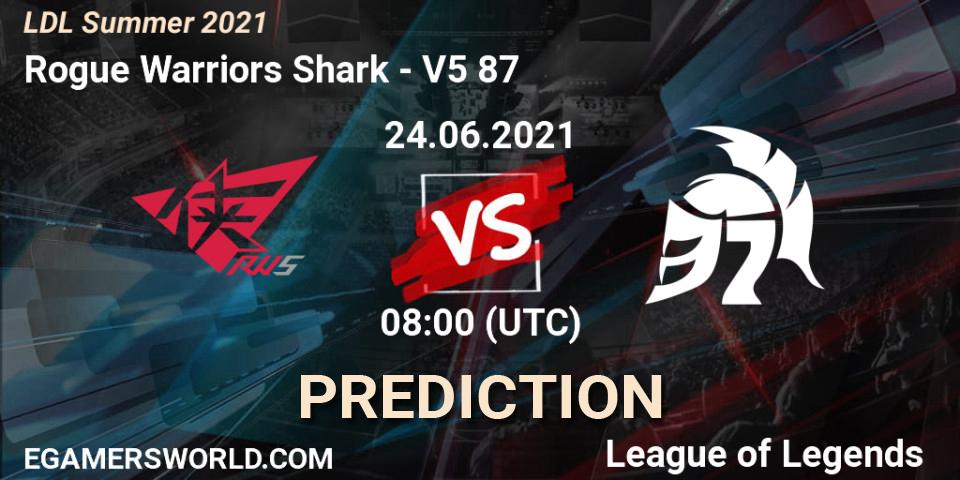 Prognoza Rogue Warriors Shark - V5 87. 24.06.2021 at 08:00, LoL, LDL Summer 2021