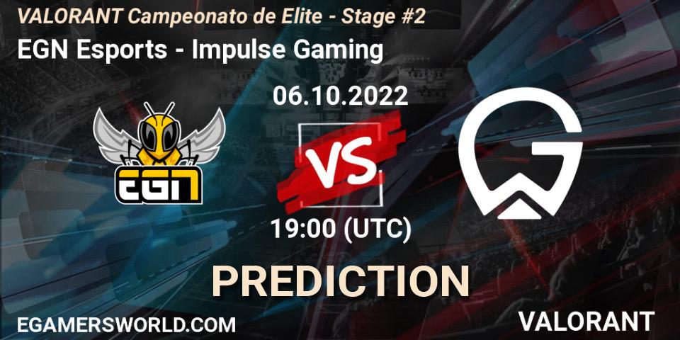 Prognoza EGN Esports - Impulse Gaming. 06.10.22, VALORANT, VALORANT Campeonato de Elite - Stage #2
