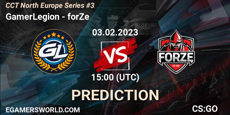 Prognoza GamerLegion - forZe. 03.02.2023 at 15:15, Counter-Strike (CS2), CCT North Europe Series #3