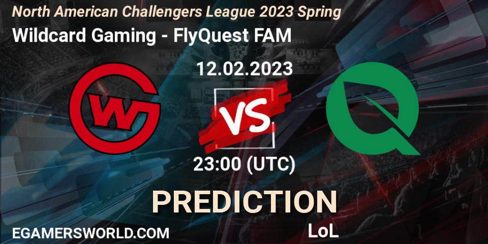 Prognoza Wildcard Gaming - FlyQuest FAM. 12.02.2023 at 22:45, LoL, NACL 2023 Spring - Group Stage